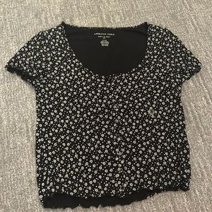 floral button up tee!!